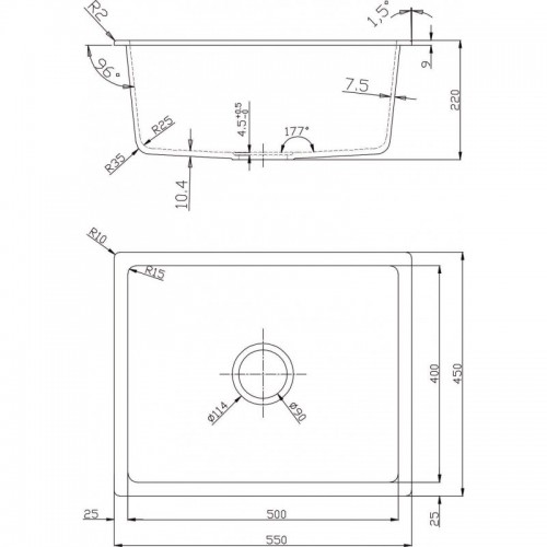 Мивка за кухня, гранит Inter Ceramic ICGS 8274B